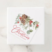 Elegant Holly Berries and Pine Cones Christmas Geschenkanhänger (Beispiel)