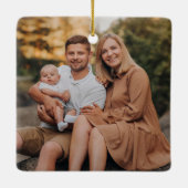 Elegant Holly Berries and Pine Cones Christmas Keramikornament (Rückseite)