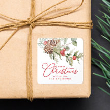 Elegant Holly Berries and Pine Cones Weihnachten