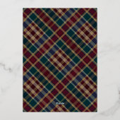 Elegant Holly | Berries Rich Kariertes Party Folieneinladung (Rückseite)