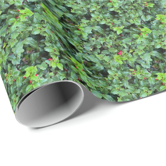 Elegant Holly Berry Christmas Gift Supply Geschenkpapier (Rolleneckpunkt)