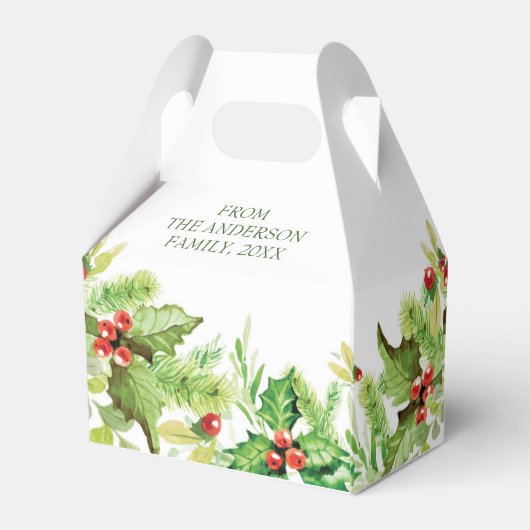 Elegant Holly Berry Frory Weihnachtsurlaub Gefalle Geschenkschachtel (Rückseite)
