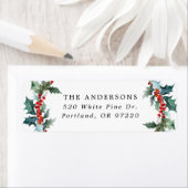 Elegant Holly Berry Holiday Rücksendeadresse (Insitu)