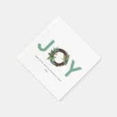 ELEGANT HOLLY BERRY RED GREEN JOY WREATH CHRISTMAS SERVIETTE (Ecke)