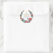 Elegant Holly Berry Winter Taufe Vielen Dank Runder Aufkleber (Tasche)