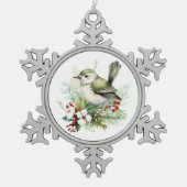 Elegant Holly Bird Christmas Classic Charm Keramik Kugel-Ornament (Vorderseite)