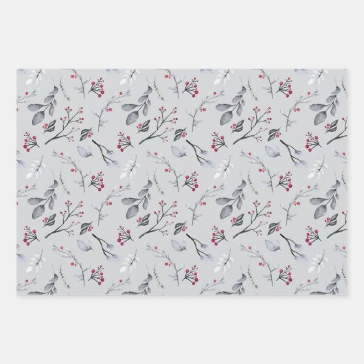 Elegant Holly Blätter Red Berries Weihnachten (Vorderseite)