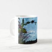 Elegant Holly Christmas, blauer Himmel Kaffeetasse (Vorderseite Links)