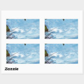 Elegant Holly Christmas, blauer Himmel Rechteckiger Aufkleber (Blatt)