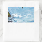 Elegant Holly Christmas, blauer Himmel Rechteckiger Aufkleber (Tasche)