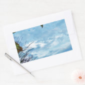 Elegant Holly Christmas, blauer Himmel Rechteckiger Aufkleber (Umschlag)