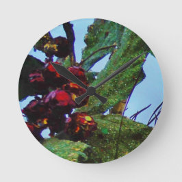 Elegant Holly Christmas, blauer Himmel Runde Wanduhr