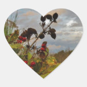 Elegant Holly Christmas Herz-Aufkleber (Vorderseite)