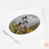 Elegant Holly Christmas Ovaler Aufkleber (Umschlag)