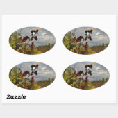 Elegant Holly Christmas Ovaler Aufkleber (Blatt)