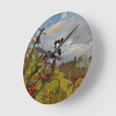 Elegant Holly Christmas Runde Wanduhr (Winkel)