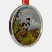 Elegant Holly Christmas Silbernes Ornament (Rechts)