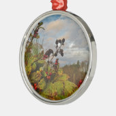 Elegant Holly Christmas Silbernes Ornament (Links)