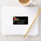 Elegant Holly Evergreen Weihnachten Rücksendeadres Adressaufkleber (Insitu)