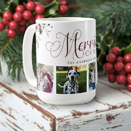 Elegant Holly Family Photo Christmas Kaffeetasse