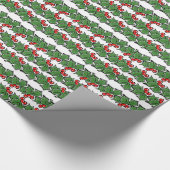 Elegant Holly festliche Weihnachtsgrün rot grün. Geschenkpapier (Ecke)