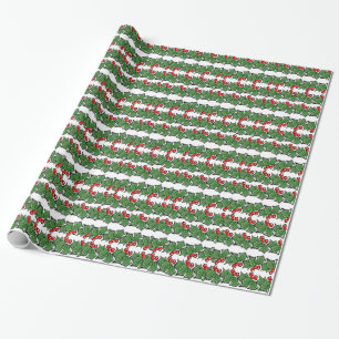 Elegant Holly festliche Weihnachtsgrün rot grün. Geschenkpapier