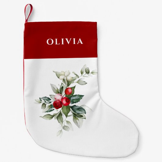 Elegant Holly Kleiner Weihnachtsstrumpf (Vorderseite)