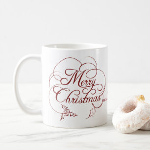 Elegant Holly Merry Christmas Kaffeetasse