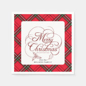 Elegant Holly Merry Christmas Serviette (Vorderseite)