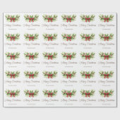 Elegant Holly & Red Bow Christmas - Geschenkpapier (Flach)