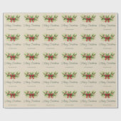 Elegant Holly & Red Bow Christmas - Geschenkpapier (Flach)