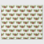 Elegant Holly & Red Bow Christmas - Geschenkpapier (Flach)