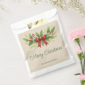 Elegant Holly & Red Bow Christmas - Geschenktütchen (Versiegelt)