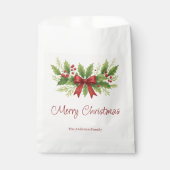 Elegant Holly & Red Bow Christmas - Geschenktütchen (Vorderseite)