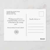 Elegant Holly Tree Weihnachtsgrüße Postkarte (Rückseite)