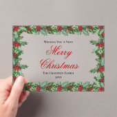 Elegant Holly und Berries gestalten Weihnachten Acryleinladungen (Insitu (Handheld))