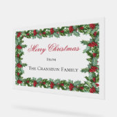 Elegant Holly und Berries Rahmen Weihnachtsgrüße Acrylschild (Winkel)