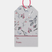 Elegant Holly Verlasse Berries über Silver Christm Geschenkanhänger (Rückseite)