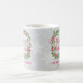 Elegant Holly Wreath Merry Christmas Family Kaffeetasse (Mittel)