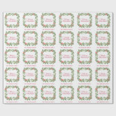Elegant Holly Wreath Merry Christmas Geschenkpapier (Flach)