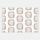 Elegant Holly Wreath Merry Christmas Geschenkpapier Set (Vorderseite 2)