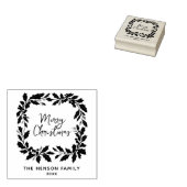 Elegant Holly Wreath Merry Christmas  Gummistempel (Stempel)