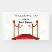 Elegant Hollywood Red Tepet Sweet 16. Geburtstag Banner (Horizontal)