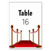 Elegant Hollywood Red Tepet Sweet 16 Tischnummer (Rückseite)