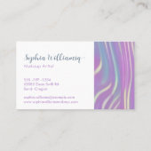 Elegant Holograph Abstrakt Lines Beruflich Visitenkarte (Rückseite)