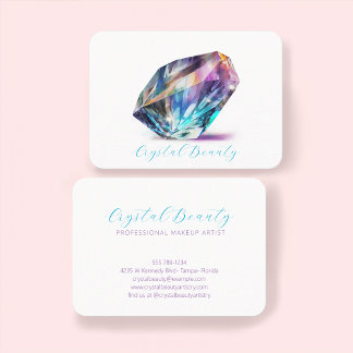 Elegant Holograph Watercolor Kristallschrift Visitenkarte