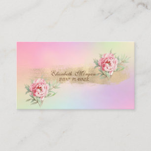 Elegant Holographic, Blume Brush Stroke Visitenkarte