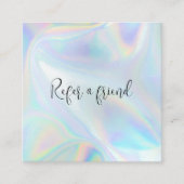 Elegant Holographic Business Script Empfehlungskarte (Vorderseite)