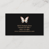 Elegant Holographic Butterfly Sparkle Script Visitenkarte (Rückseite)