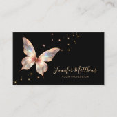 Elegant Holographic Butterfly Sparkle Script Visitenkarte (Vorderseite)